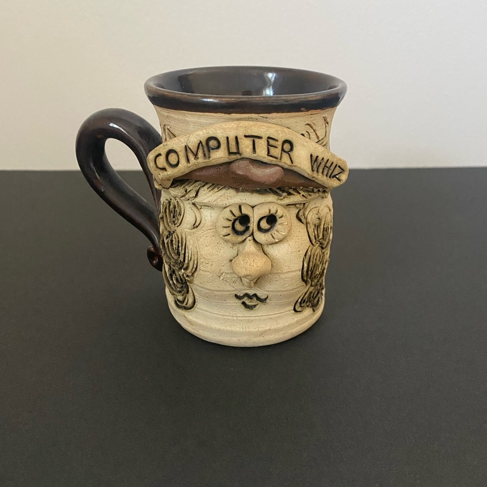 Bradford Pottery Face Mug Computer Whiz